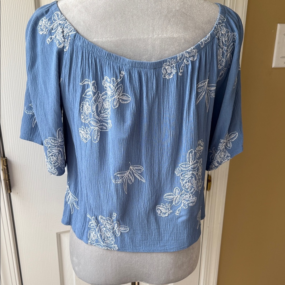 Honey Belle M Blue Floral Top - Picture 4 of 6